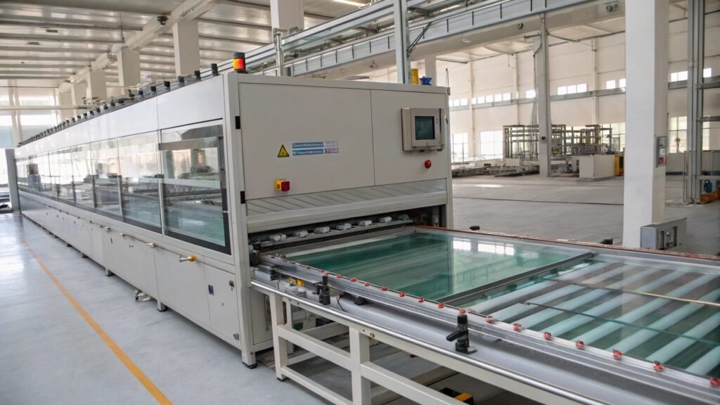 Glass coating machine for energy efficient windows
